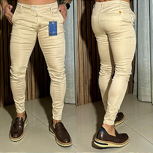 Calça Alfaiataria Cós Italiano Bege