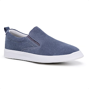 Slip On Casual Zurique Camurça Azul