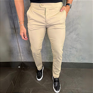 Calça Alfaiataria Buzios com regulagem lateral – Bege