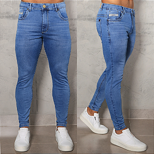 Calça Jeans Clara Com Stone Laser, Used E Acessórios Ouro Velho