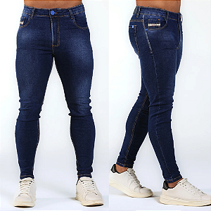 Calça Jeans Azul, Com Used E Acessórios Azul