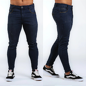 Calça Jeans Street com Tachas no Bolso