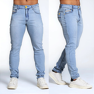 Calça Jeans Slim com Delavê