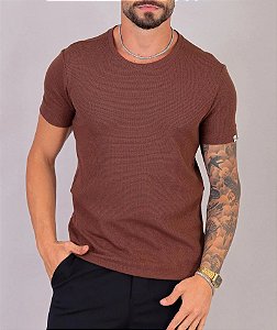 Camiseta Tricot Marrom