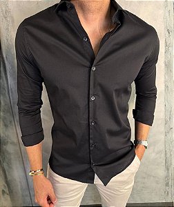 Camisa Manga Longa Preta
