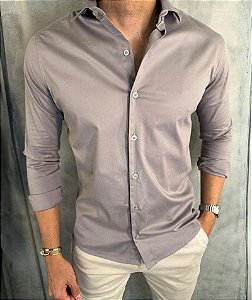 Camisa Manga Longa Cinza