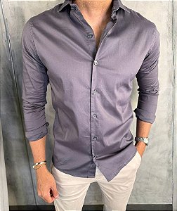 Camisa Manga Longa Chumbo