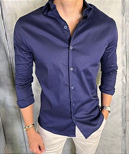 Camisa Manga Longa Azul Marinho