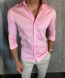 Camisa Manga Longa Rosa