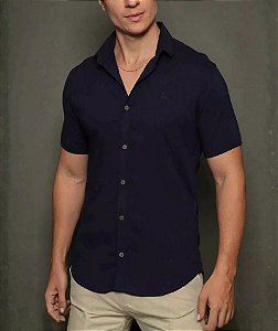 Camisa Dubai Gola Tradicional Azul Marinho