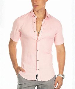 Camisa Dubai Gola Tradicional Rosa