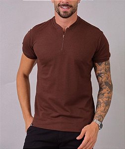 Polo Enzo Ziper Marrom