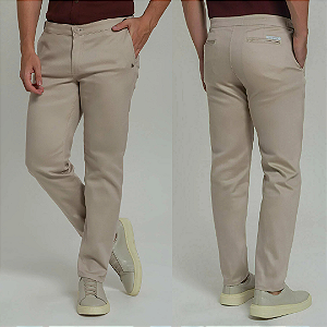 Calça alfaiataria Relax com Ajuste Lateral Bege