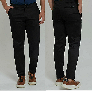 Calça alfaiataria Relax com Ajuste Lateral Preto