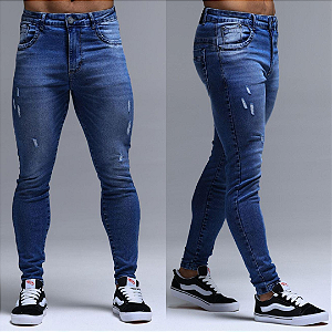 Calça Jeans Skinny Clara, Com leve Destroyed