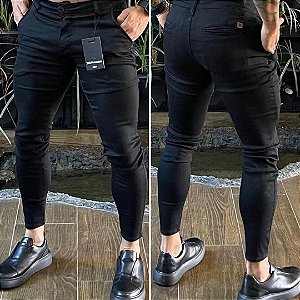 kit 2 Calça Alfaiataria Skinny Preta, Khaki