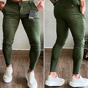 kit 2 Calça Alfaiataria Skinny Verde, Azul