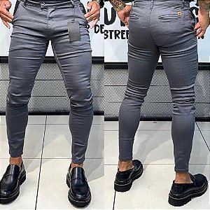 kit 2 Calça Alfaiataria Skinny Cinza, Verde