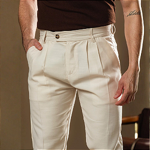 Calça alfaiataria Grécia Linho Cru