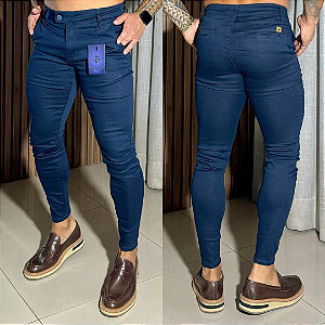 Calça Alfaiataria Cós Italiano Azul Marinho