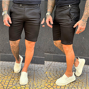 Bermuda Alfaiataria com Regulagem Lateral preta