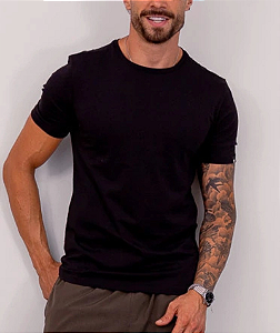Camiseta Preta Algodão Pima