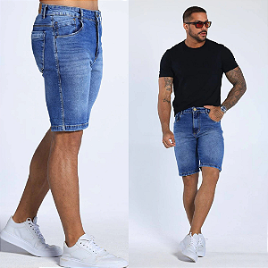 Bermuda Jeans Azul Médio Básica