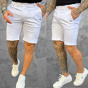 Bermuda Alfaiataria Acetinada Branca