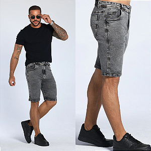 Bermuda Jeans Marmorizada Médio