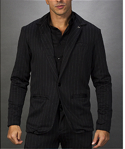 Blazer Risca De Giz Preto