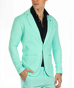 Blazer Jacquard Slim Fit Masculino Verde