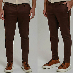 Calça Alfaiataria Slim Extreme Marrom