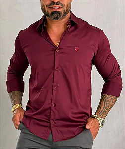 Camisa Social Fibra De Bambú ML Vinho