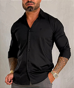 Camisa Social Fibra De Bambú ML Preto