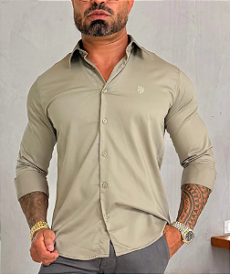 Camisa Social Fibra De Bambú ML Verde