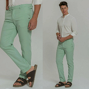 Calça Alfaiataria Linho Verde