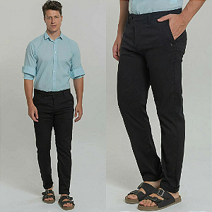 Calça Alfaiataria Linho Preto