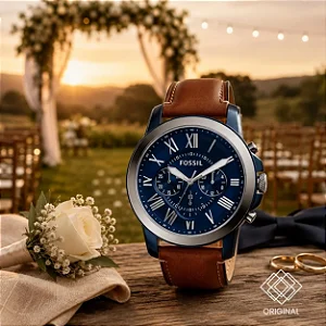 Relógio Fossil Masculino Grant Azul FS5151