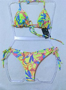 Biquíni cortininha fio duplo ( estampa floral )