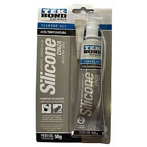 Cola Silicone Alta Temperatura Automotivo Tekbond cinza 50g