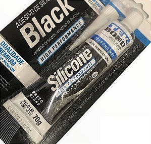 Cola Silicone Black Alta Temperatura Automotivo Tekbond 70g