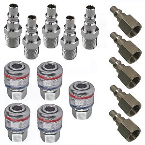 Kit Compressor Pino Engate Macho E Fêmea Engate Rápido
