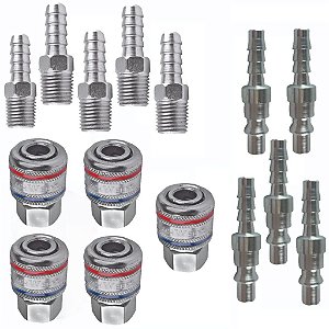 Kit Compressor  Espigão Engate Rápido E Pino Engate 1/4