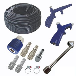 Kit Mangueira Ar Comprimido Engate Rápido Bico Ar 10m