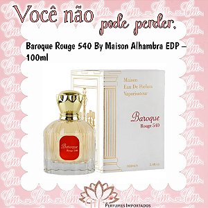 Baroque Rouge 540 By Maison Alhambra EDP – 100ml – Ref Olfativa: Baccarat Rouge 540