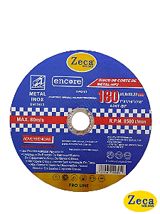 Disco de Corte 7” x 1/16” x 7/8” (180mm x 1,6mm x 22,2mm)