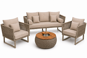 Conjunto Madri 5 lugares + mesa de centro champanheira com tampa