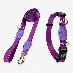 Kit Guia 2 Metros + Coleira Purple