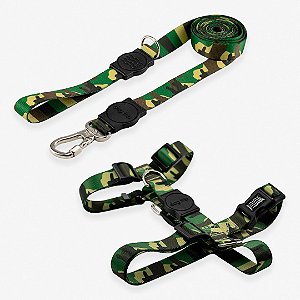 Kit Guia 2 Metros + Peitoral H Smart Army