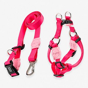Kit Guia Mãos Livres + Peitoral Americano Rose